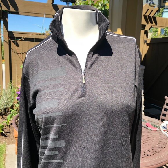 Adidas Climalite Lg Sleeve 1/4 Zip Top Black Sz S - Picture 2 of 10